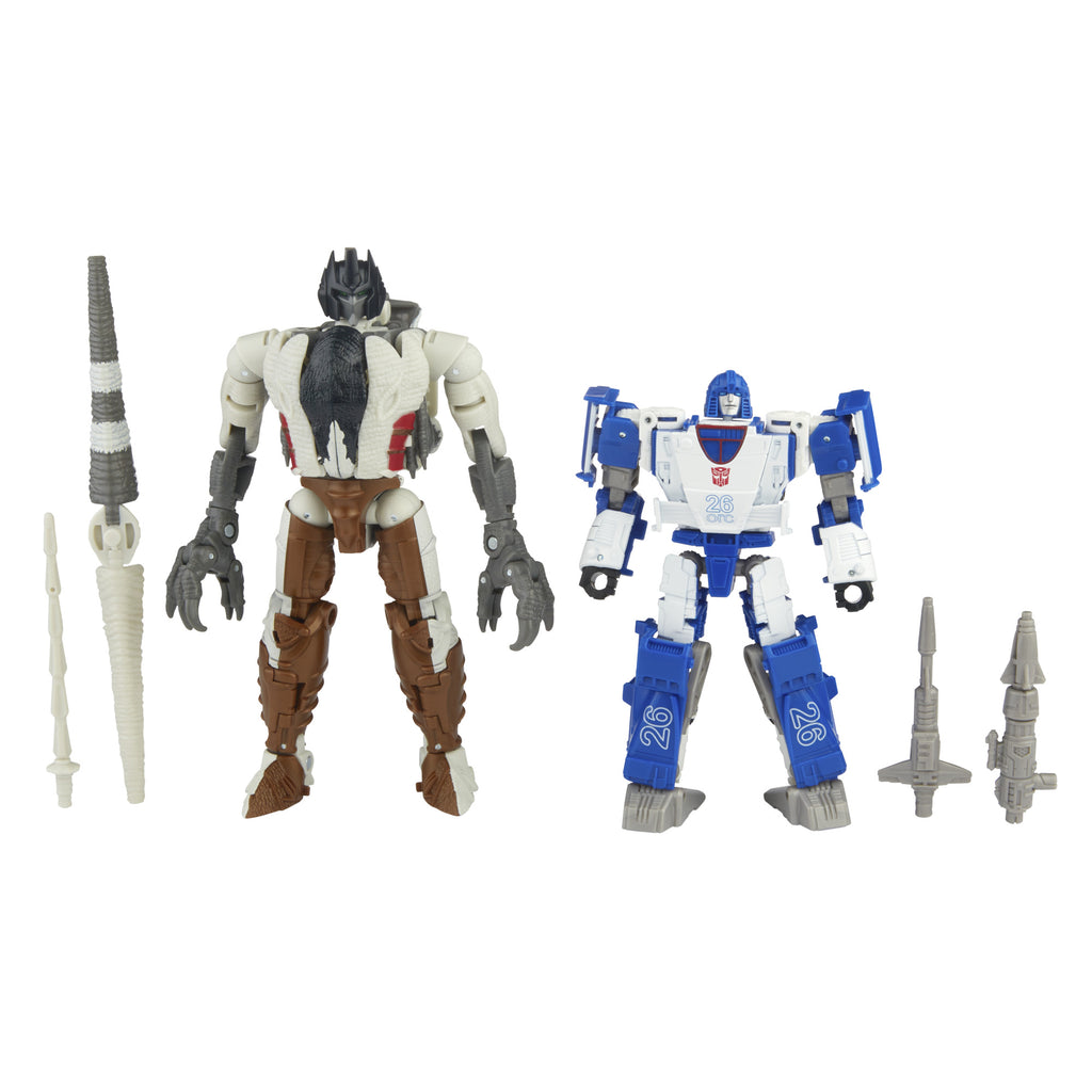 Transformers Generations War for Cybertron: Kingdom Battle Across Time Collection Deluxe WFC-K40 Autobot Mirage & Maximal Grimlock