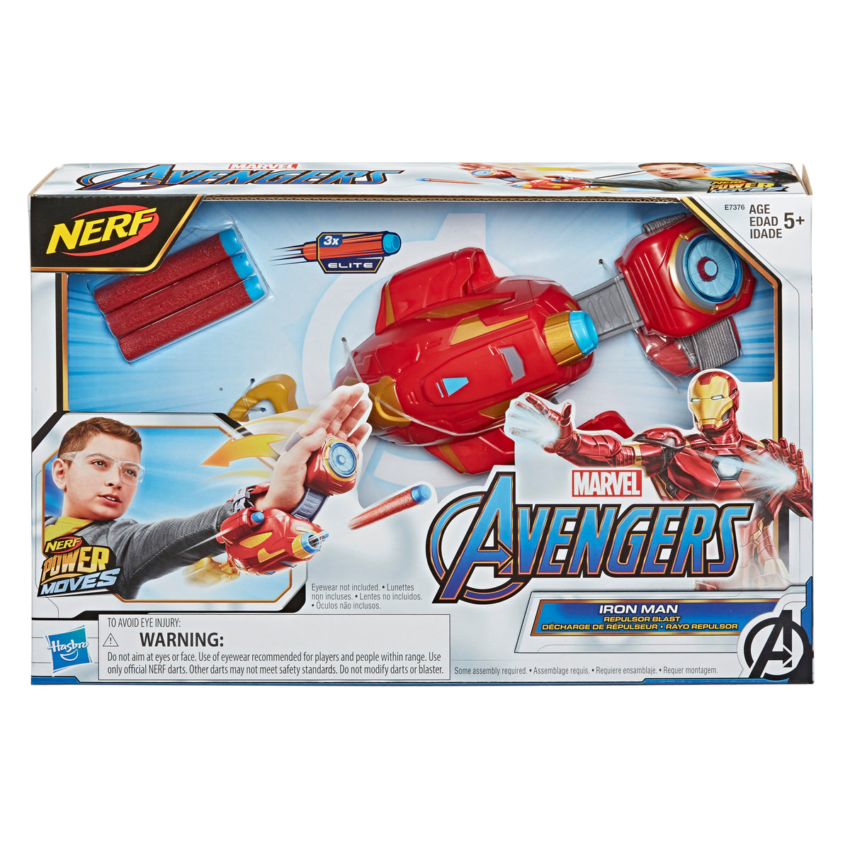 NERF Power Moves Marvel Avengers Iron Man Repulsor Blast Kids