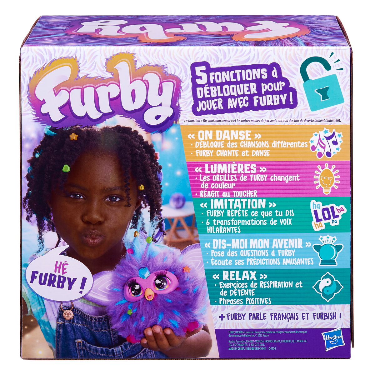 Hasbro Furby violet peluche interactive - version française - 1 ea
