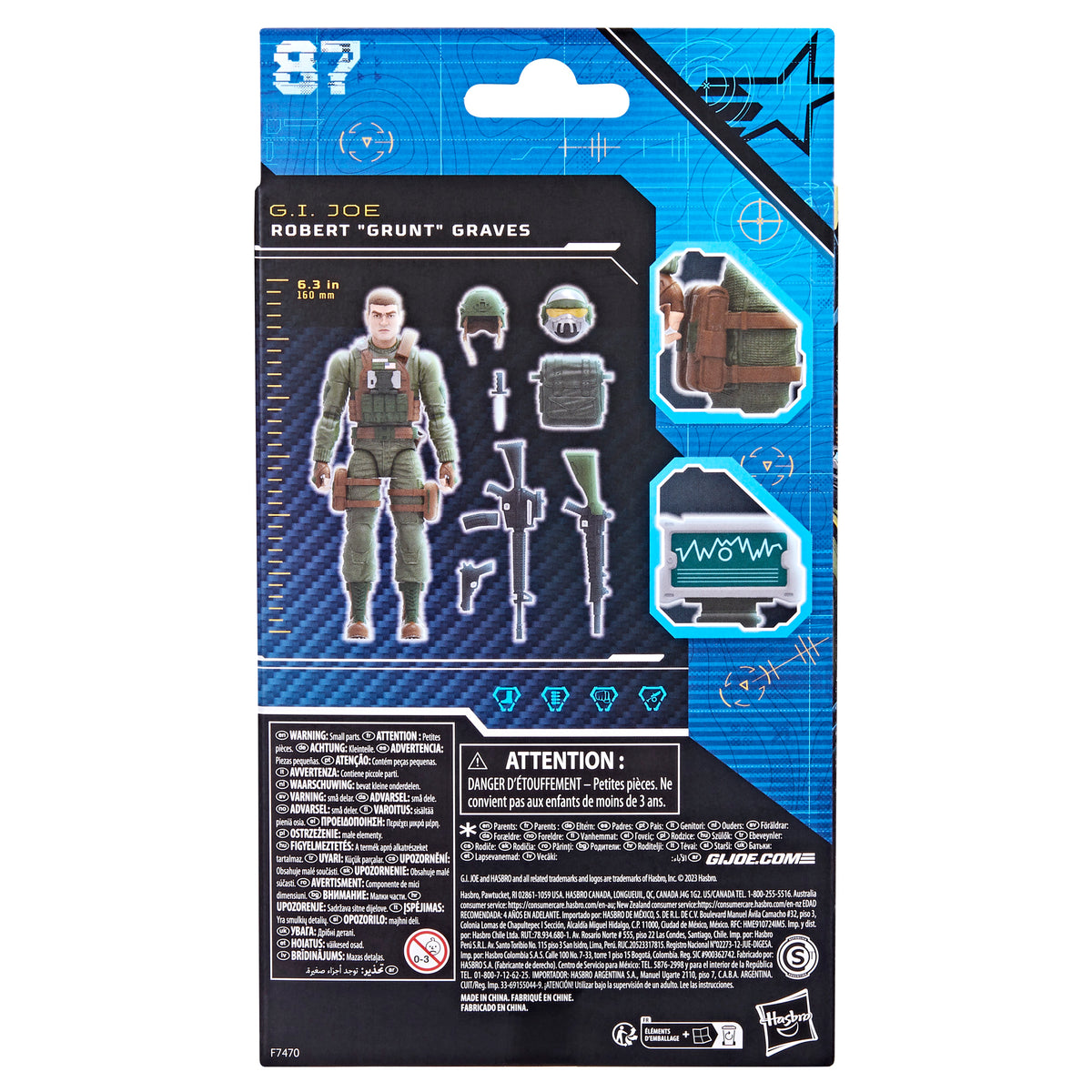 GI Joe Classified Series Robert Grunt Graves,Collectible Action  Figure,87,6-Inch Action Figures for Boys & Girls,with 8 Accessories