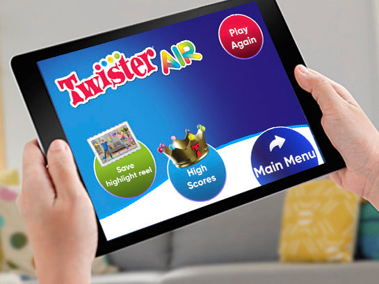  Hasbro Gaming Twister Air Game, AR App Play Game with Wrist  and Ankle Bands, Links to Smart Devices, Active Party Games for Kids and  Adults, Ages 8+