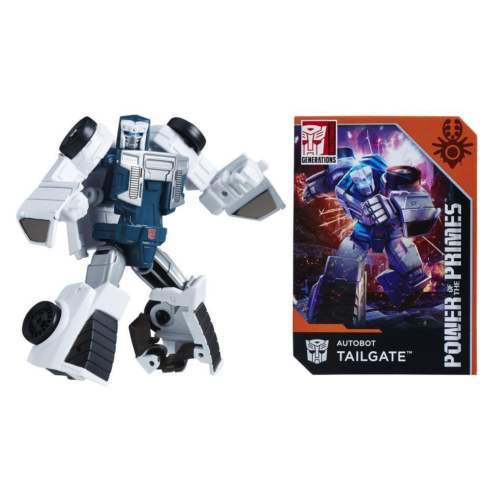 Transformers: Generations Power of the Primes Legends Class Autobot Tailgate Figure Robot Mode and Collector Card 