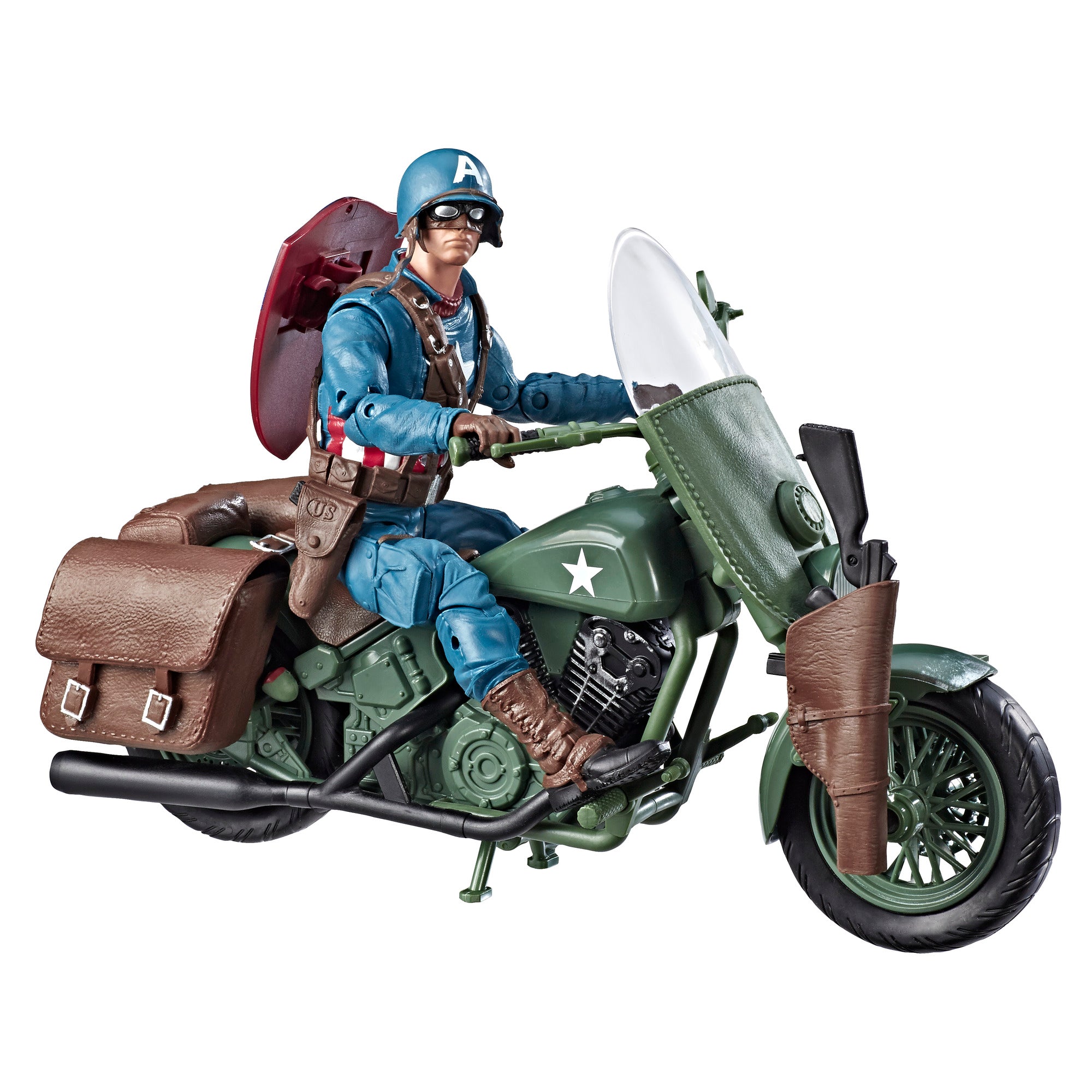 Marvel Legends Series Captain America Figure with Motorcycle – Hasbro Pulse