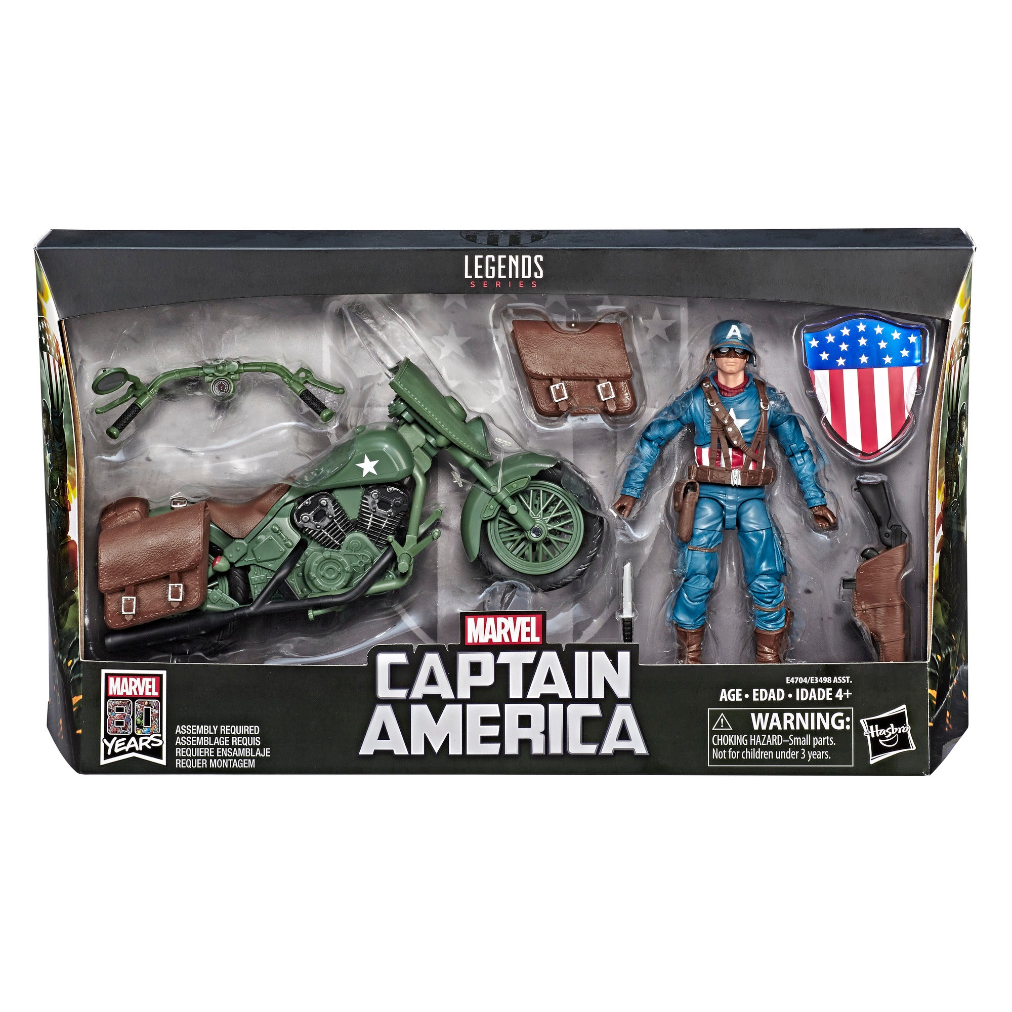 Marvel Legends Series Captain America Figure with Motorcycle