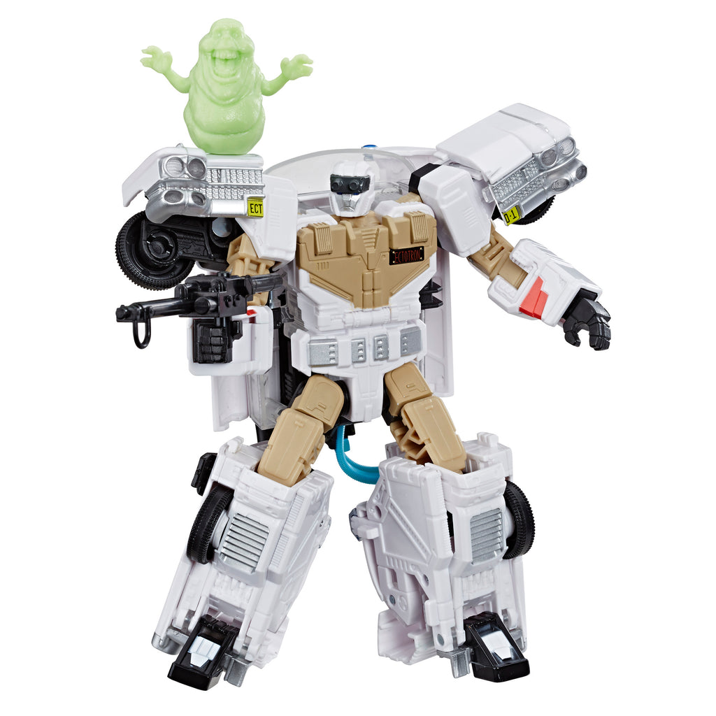 Transformers Generations Collaborative: Ghostbusters Mash-Up Ecto-1 Ectotron Robot Mode and Slimer Figure