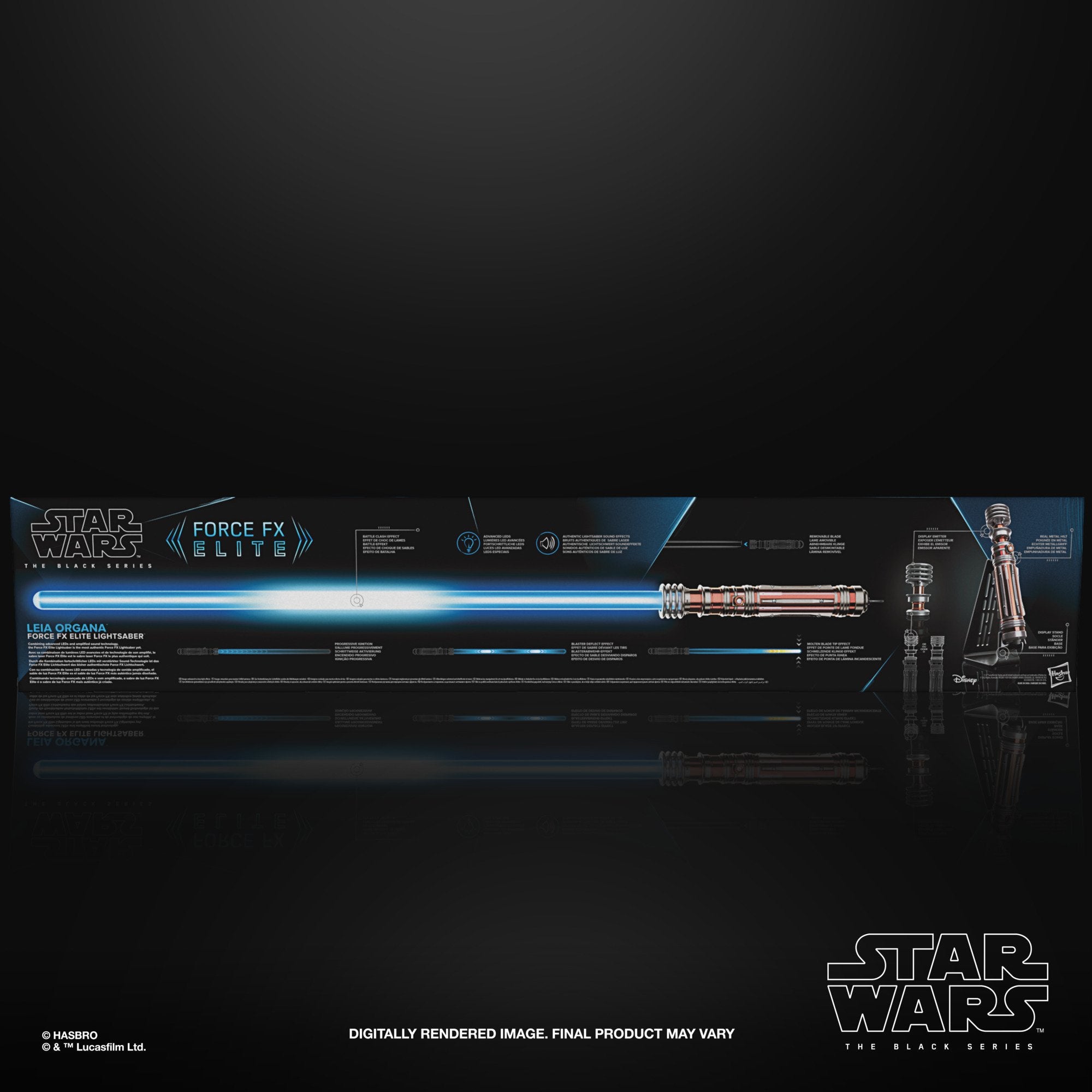 Hasbro Star Wars Black Series Replica 1:1 Sable de Luz LED de Leia Organa  Force FX Elite, PcCompone